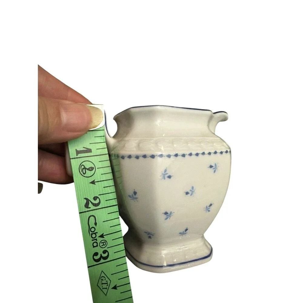 Seltmann Weiden Milk Jug Creamer Tray Andrea Blue Floral Bavaria West Germany